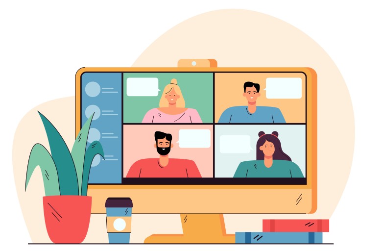 Videoconference with happy people on desktop.jpg